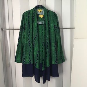 Liz Lange Jacket & Sleeveless Tunic Sz L